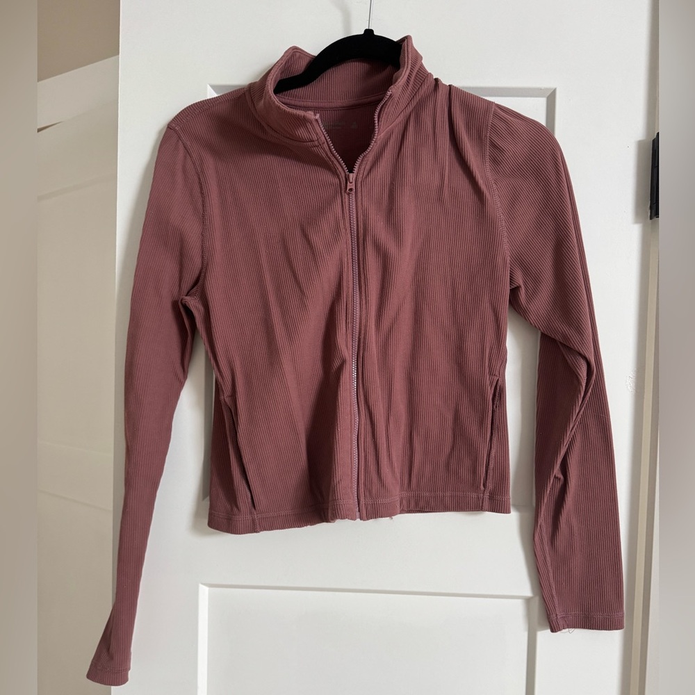 Abercrombie & Fitch Soft A&F zip up in dusty rose